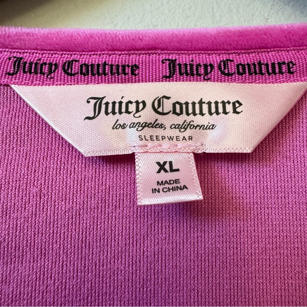 Juicy couture sleepwear velour soft pullover pink stuffed logo top - Picture 4 of 4